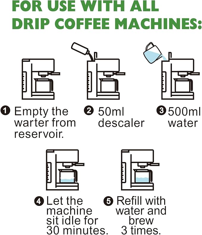 Descaling Solution (2 Pack, 2 Uses Per Bottle) – Coffee Maker Cleaner for Keurig, Nespresso, Delonghi and All Single Use Coffee and Espresso Machines - Image 6