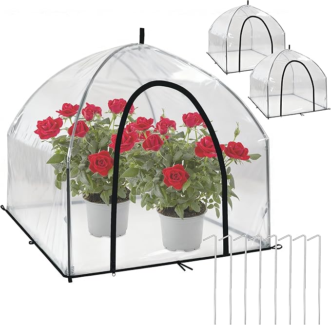 36″*36″*35.5″, Mini Greenhouse Winter Plant Warm Covers - Raised Bed Cover for Seed Starting, Warm Tent Freeze Protection Humidity Domes for Gardening & Winter Shelter and Protecting Plants, 2pcs by CHPPEY