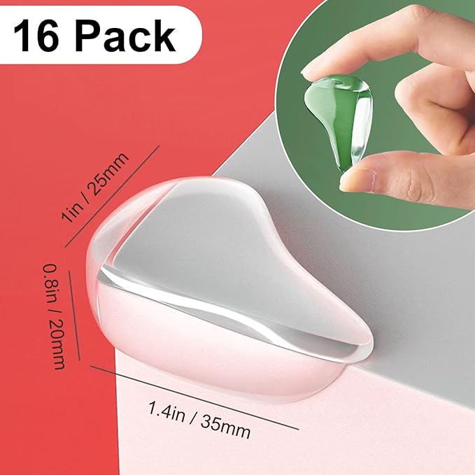 16 Pack Clear Corner Protectors for Furniture,Table Corner Protectors,Furniture Corner Guard & Edge Safety Bumpers for Table Edges & Sharp Corners(L Shape) - Image 2