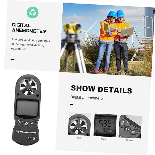 GLEAVI 1pc Digital Anemometer Hygrothermograph Wind Speeds Wind Gauge Handheld for Airflow Velocity for Environmental Monitoring Air Conditioning - Image 9