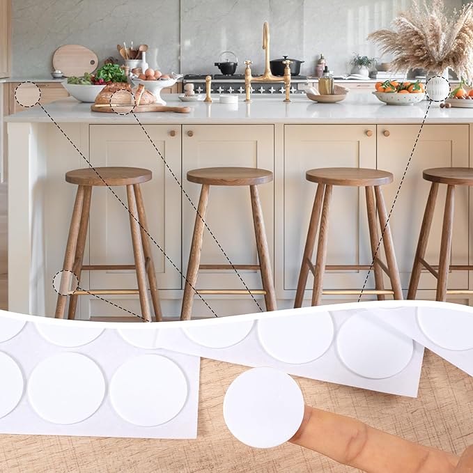 160 Pcs Small Felt Furniture Pads, Self-Adhesive EVA Foam Dot Circles, Round Felt Furniture Stickers for Desks Drawers Vases Photo Frames Cabinets Doors Candlesticks - White (1.18") - Image 5