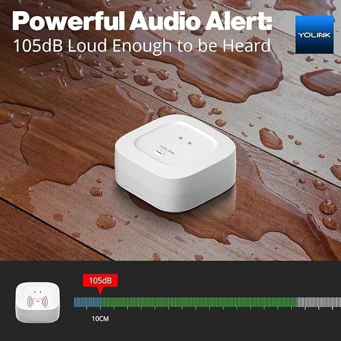 YoLink Smart Home Starter Kit: SpeakerHub & Water Leak Sensor 4 with 105dB Audio Alarm 1-Pack, SMS/Text, Email & Push Notifications, Freeze Warning, LoRa Up to 1/4 Mile Open-Air Range, w/Alexa, IFTTT - Image 6
