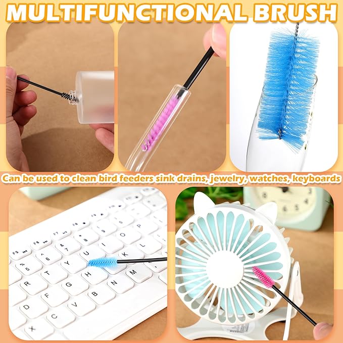 Hummingbird Feeder Cleaning Brush 19 Pieces 3 Size Mini Nylon Double Headed 2 in 1 Hummingbird Brush Hard to Reach Places Tiny Cleaning Kit(Blue) - Image 4