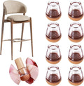 8 Pcs Extra Small Chair Leg Floor Protectors with Felt Pad - Furniture Pads for Hardwood Floors - Round Silicone Stool Cover Caps - Anti-Scratch and Reduce Noise(Clear, Fit: 0.35"~0.55") by GAGUIUP