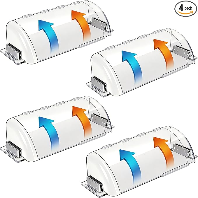Adjustable Air Vent Deflectors, 4 Pack Widen Magnetic Heat and Vent Deflector for Home Floor, Sidewall, Ceiling Registers by SOUL+LINK