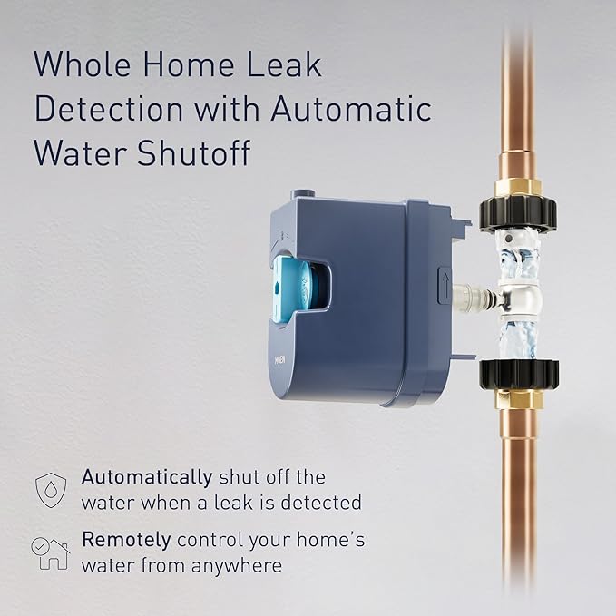 Moen Flo Smart Water Monitor and Automatic Shutoff Sensor, Wi-Fi Connected Water Leak Detector for 1-1/4-Inch Diameter Pipe, 900-002 - Image 2