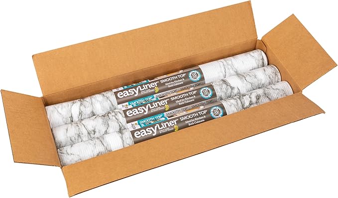 Duck Brand Smooth Top EasyLiner for Cabinets & Drawers - Easy to Install & Cut to Fit - Shelf Paper & Drawer Liner Non-Adhesive - Non Slip Shelf Liner - 20 Inch Width - 36 Total Feet - Grey Marble - Image 3