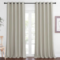 NICETOWN Patio Blackout Curtain Panels - Extra Wide Sliding Door Thermal Insulated Drape, Privacy Room Divider Curtain for Bedroom Office (Natural, 66 x 118 Inch Long) by NICETOWN