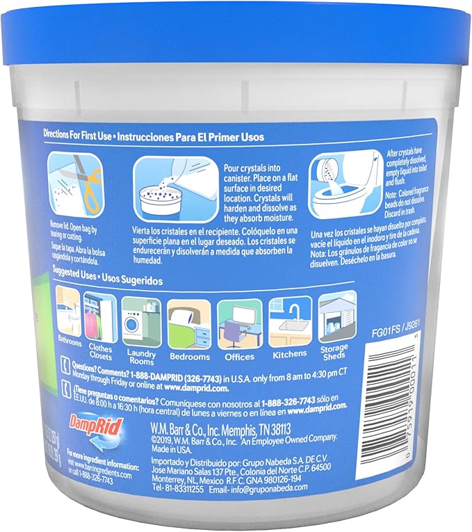 DampRid Fresh Scent Refillable Moisture Absorber - 10.5oz cup – Traps Moisture for Fresher, Cleaner Air - Image 3
