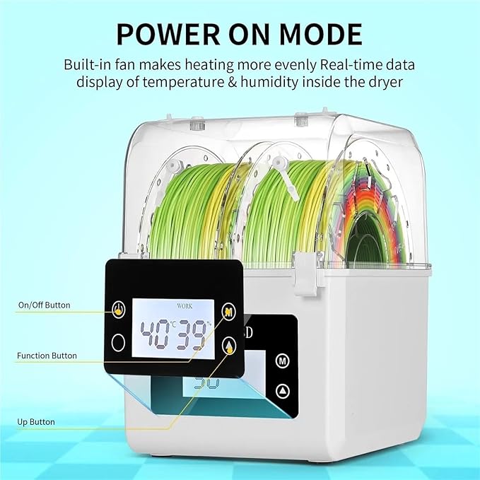 For sovol 2 Rolls Filament Dehydrator Spool Holder Filaments Dry Box for 1.75mm, 2.85mm ABS PLA PETG TPU FDM Material 3D Printer - Image 4