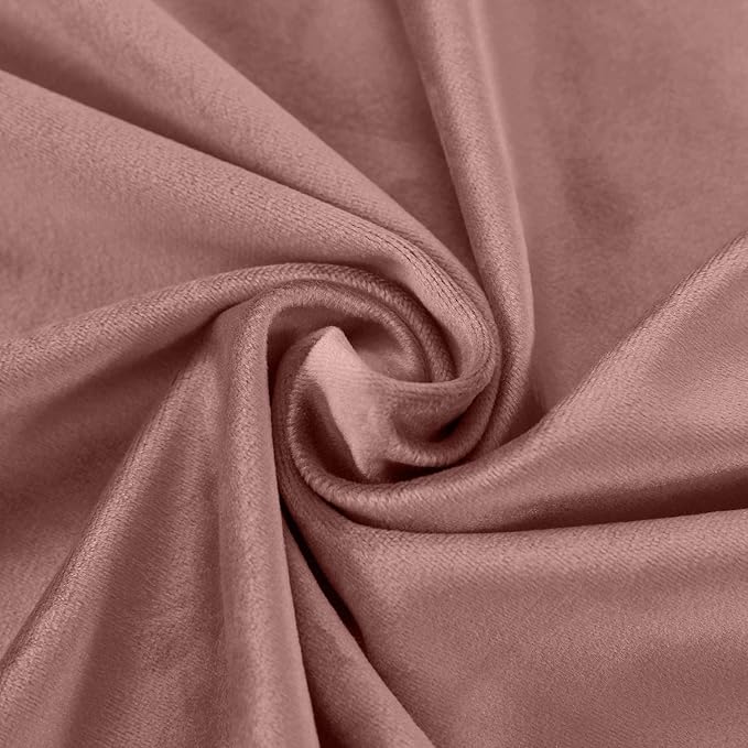 ChadMade Blackout Lined Premium Velvet Curtain Coral 84Wx84L Inch (1 Panel), Eyelet Grommet for Livingroom Bedroom Theater Studio, Leon Collection - Image 6