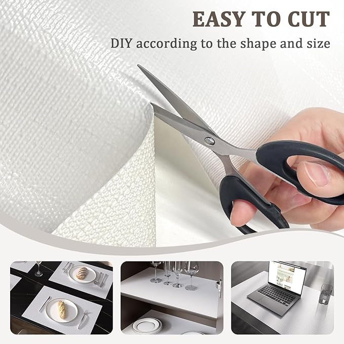 Shelf Liner for Kitchen Cabinets 18" x 120" Non-Adhesive Non-Slip Drawer Liners for Dresser, Waterproof Washable Paper, Durable Protector Mat for Pantry Shelves Cupboards, White - Image 4