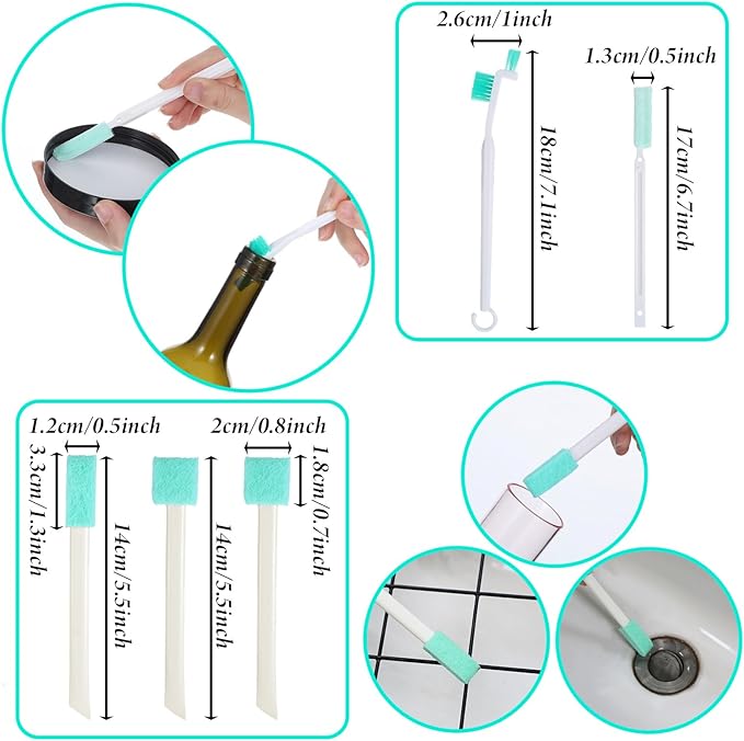 16 Pack Small Household Cleaning Brushes Crevice Cleaning Tool Deep Detail Crevice Cleaner Brush Set Detail Tiny Scrub Cleaner Brush Micro Crevices Scrub Cleaners Tool for Small Holes Corner Space - Image 6