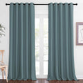 NICETOWN Blackout Greyish Blue Curtain & Drape 102 inches Long - Energy Saving Thermal Drape Grommet Sound Reducing Light Blocking Window Treatment for Bedroom (1 Panel, W66 x L102) by NICETOWN
