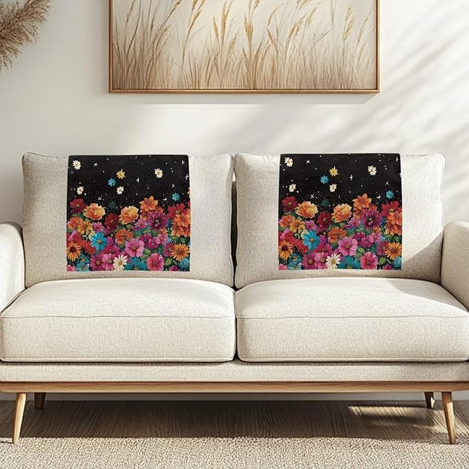 Hippie Flower Recliner Chair Cover Sofa Back Cover Washable Furniture Protector Cover Pet Scratch Resistant Headrest Covers Home Decorations for Sofa Chair Couch - Image 3