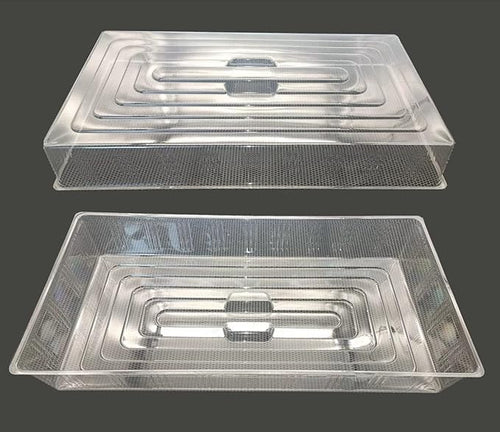 10 Pcs Humidity Dome, Plastic Clear Seed Starter Dome 1020 Tray Covers Humidifying and Insulating for Greenhouse Germination and Garden Growing (21.5"×11.5", 3.15" Height, 10-Pack) - Image 2