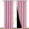 NICETOWN Crystal Pink Full Shade Curtain Panels, Pair of Energy Smart & Noise Blocking Out Blackout Drapes for Dining Room Window, Thermal Insulated Guest Room Lined Window Dressing, 52 x 84 inch by NICETOWN