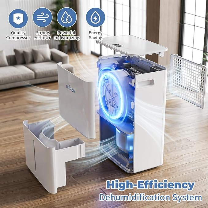 3600 Sq. Ft Dehumidifier for Basement - 36 Pints Dehumidifier Built-in Compressor, 3 Modes Smart Humidity Control, Auto Defrost and 24H Timer & 67 OZ Water Tank, Portable for Bedroom & RV - Image 4