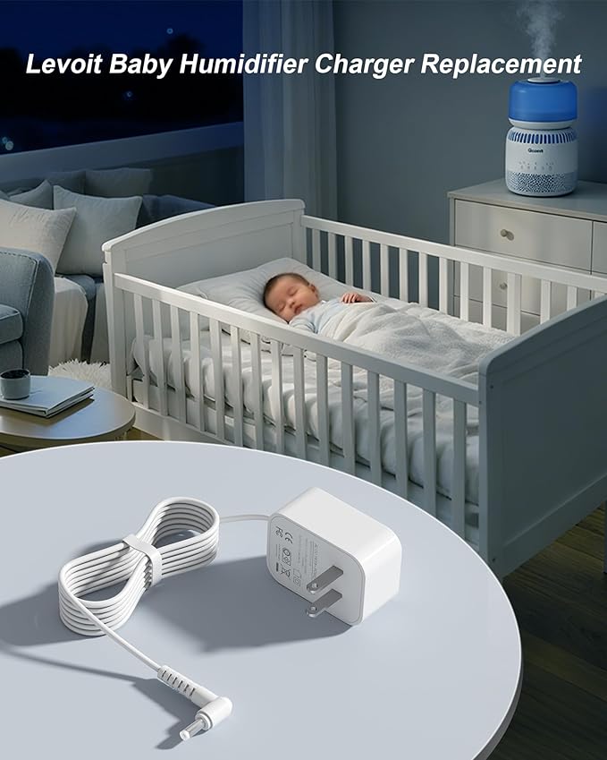 Charger for LEVOIT 3.8L Baby Humidifier, Charging Cord Compatible with Levoit humidifiers for babybedroom, LEVOIT Evaporative Humidifiers Charger, LEH-B381S-WNA - Image 6