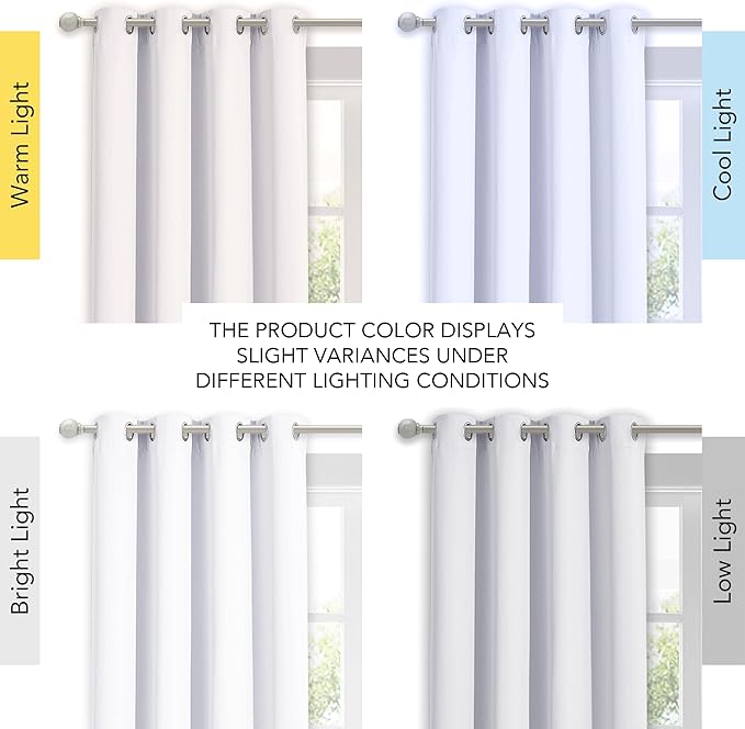 NICETOWN White 100% Blackout Lined Curtain, 2 Thick Layers Completely Blackout Window Treatment Thermal Insulated Drape for Kitchen/Bedroom (1 PC, 37 inches Width x 63 inches Length Each Panel) - Image 5