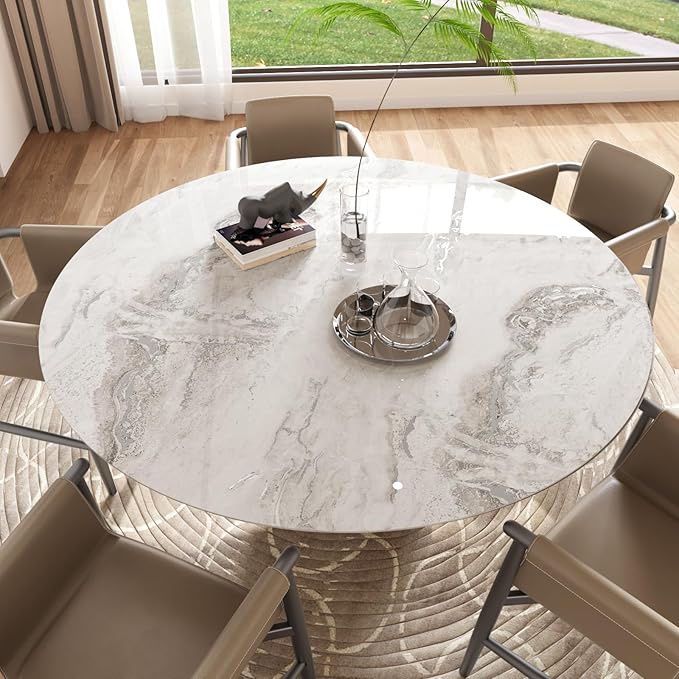 CRE8TIVE Beige Silver Marble Countertop Contact Paper 12"x354" Glossy Liquid Marble Contact Paper for Cabinets Waterproof Self Adhesive Removable Wallpaper for Kitchen Bedroom Drawer Liners Lockers - Image 4