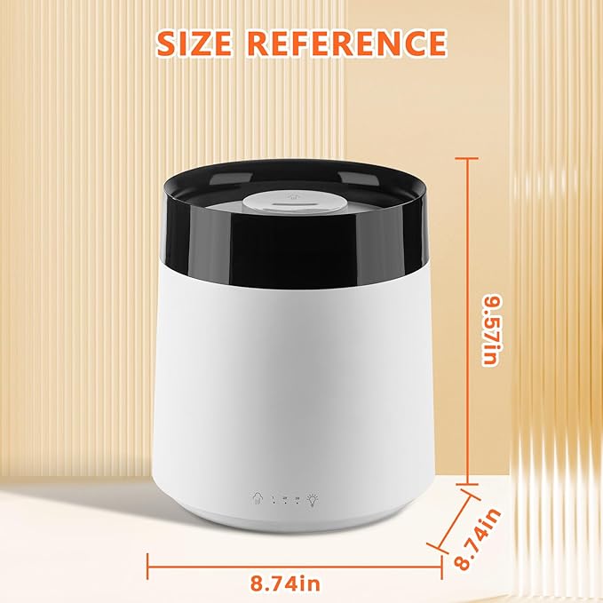 Humidifiers for Bedroom Home,3L Top Fill Cool Mist Humidifier for Baby Nursery,Essential Oil Diffuser for Large Room,3 in 1 uiet Ultrasonic Humidifier for,Office,Plant,Nursery,BPA FREE (White) - Image 3