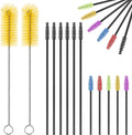 62 Pieces 3 Size Hummingbird Feeder Cleaning Brush Mini Nylon Tube Brush Set Nylon Hummingbird Feeder Parts Cleaning for Bottles, Tubes, Jars, Bird(Yellow) by Perthlin