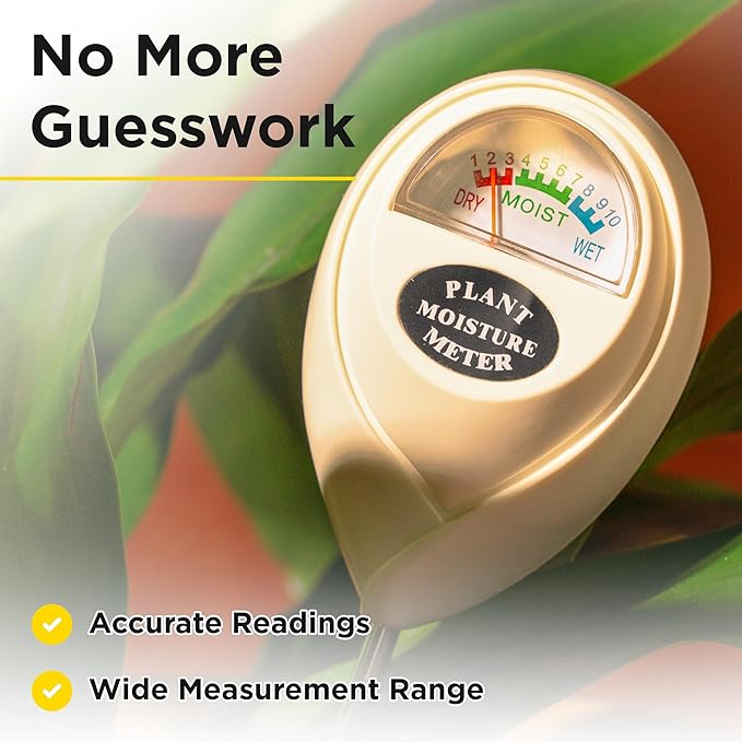 Classy Casita Soil Moisture Meter - Hygrometer Sensor Tool for Indoor and Outdoor Plants - Monitoring Water Levels in Soil House, Gardening, Farm, Lawn, Potted Care - No Batteries Required - White - Image 4