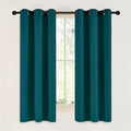 NICETOWN Teal Blackout Cafe Faux Silk Curtains for Small Windows, 42" Wide by 63" Long, 2 Panels, Grommet Thermal Insulated Blackout Satin Drapes for Bedroom by NICETOWN