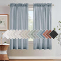 Linen Curtains Elegant Natural Linen Blended Curtains Energy Efficient Light Filtering / Rod Pocket Window Treatments Panels / Drapes for Livingroom (Set of 2, Stone Blue, 52 inch W X 63 inch L) by HVERSAILTEX