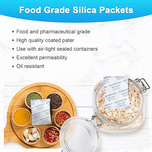 Desiccant Packs – 5 Gram 220 Packs Moisture Absorbers, Food Grade Desiccant with Color Indicating, Premium Desiccant Packs for Storage, Great for Spices, Foods, Electronics, Jewelry - Image 4