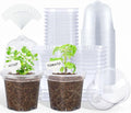 homenote Clear Nursery Pots for Plants,4 Inch Plant Pot for Planting with Humidity Domes Plastic Seedling with Drainage Holes Seed Starter Flower High Transparency (30 Pack) by HOMENOTE