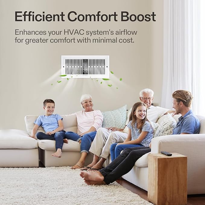 VIVOSUN Quiet Register Booster Fan for "  " Holes, Cooling Heating Vent Fan with 10-Speeds App Control &Adjustable Wind Direction, Thermostat Control for Bedroom, Bathroom &Attic, White - Image 9