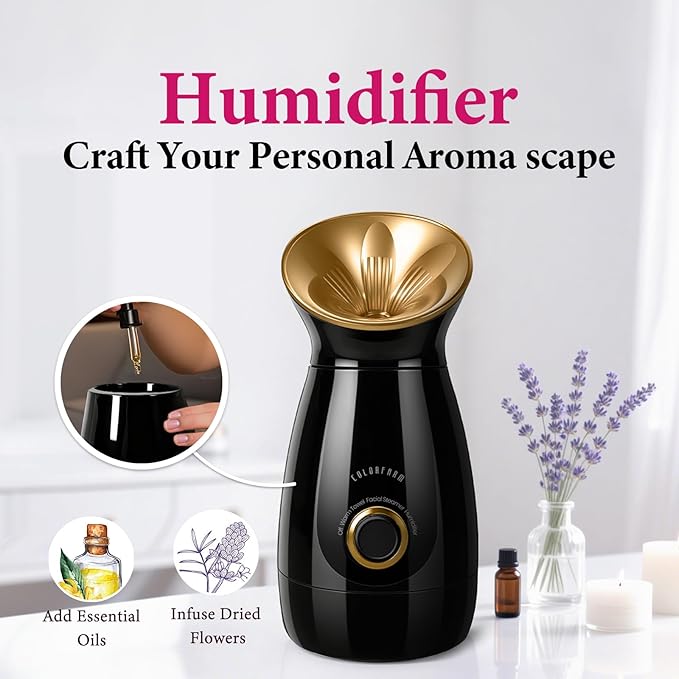 Colorfarm Facial Steamer Nano Ionic: Face Steamer Deep Cleaning Unclogs Pores - Humidifier Hot Mist Home Sauna Spa for Women Men Sinuses Moisturizing - Image 9