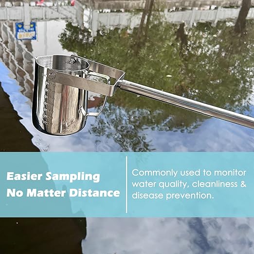 Retractable Water Sampler Set - Stainless Steel Rods & Pendulum Sampler Ladle 500 1000 ML, Industrial Water Quality Test Sampling Collector, for Environmental Monitoring(Metal 500ml,L 1.17m-4m/3.8ft-1 - Image 2
