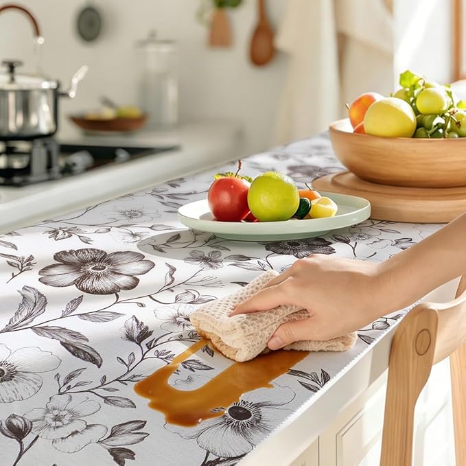 Drawer and Shelf Liner for Kitchen Cabinets Non-Adhesive and Strong Grip Shelf Liner Waterproof Non-Slip Drawer Liner Floral Cabinet Liner for Shelves Dressers Easy to Clean 12INX10FT - Image 5