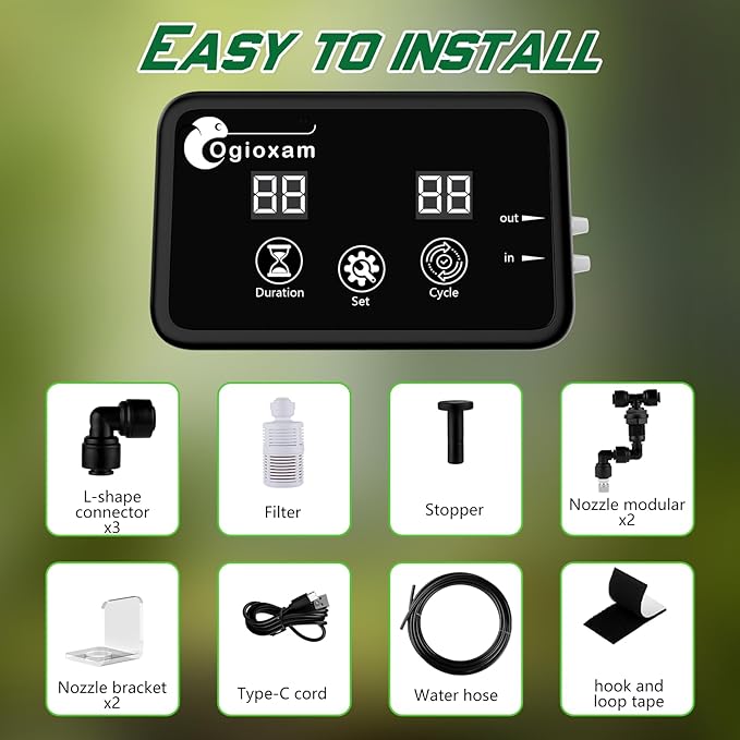 Automatic Reptile Mister System, Reptile Humidifiers Smart Misting System, Snake Mister Smart (2 Nozzles) - Image 6