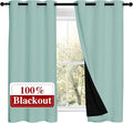 NICETOWN 100% Blackout Curtains 54 inches Long, Double-Deck Completely Blackout Window Treatment Thermal Insulated Lined Drapes for Small Window (Aqua Blue, 1 Pair, 42 inches Width Each Panel) by NICETOWN