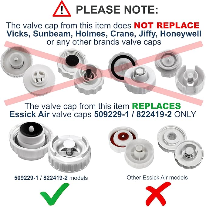 HQRP 2-Pack Bottle Valve Cap Compatible with MoistAir EA1407, HD1407, HD1409, EA14070, HD14070 Humidifiers, ESK509229-1, ESK819024, ESK822419-2, CAP291 Replacement Parts - Image 2