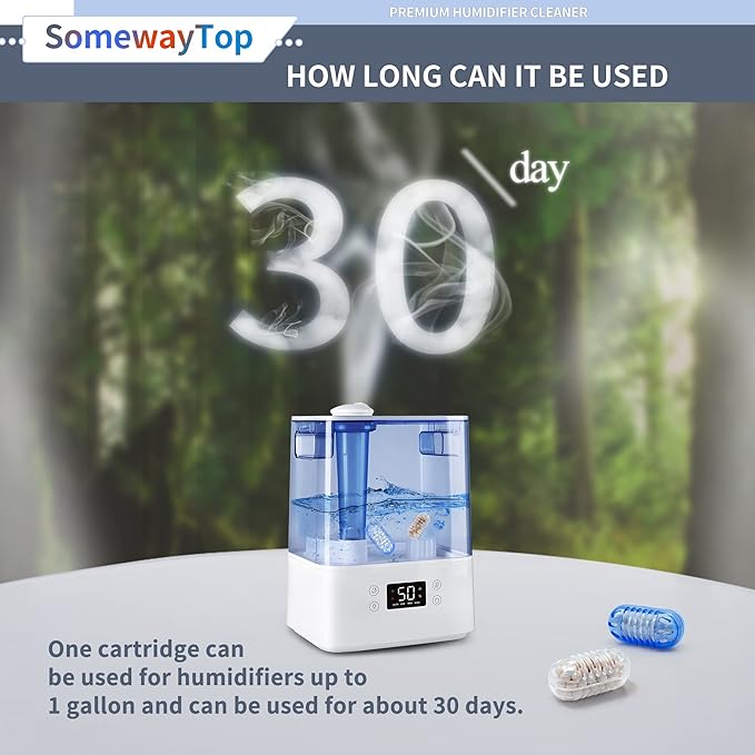 [2025 VER] 20X Humidifier Cleaner, Demineralization Cartridge for Humidifier Compatible with Protec Demineralization Cleaning Ball, Homedics Humidifiers Filter Replacement & Humid Clean Cartridge - Image 6