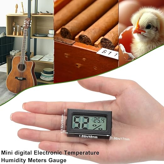 Kanayu 24 Pack Mini Digital Hygrometer Thermometers Indoor Humidity Monitor Temperature Humidity Gauge Meter with Fahrenheit for Greenhouse Garden Cellar Closet - Image 2