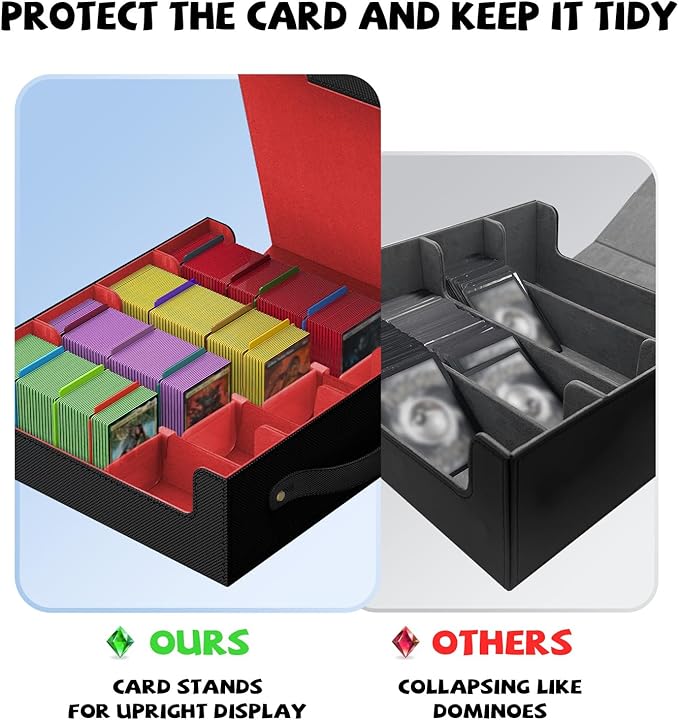 Trading Card Storage Box, MTG Deck Boxs, Card Storages Boxes, bulk card storage, Commander Decks Boxes, Sports Cards Storages, Mtg Commander Deckes Boxes,Deck Boxss Mtg (Black and Red) - Image 7