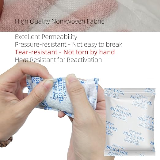 Silica Gel Packets Silica Gel Desiccants - Rechargeable (Food Safe) Silica Gel Packets - White - 100 Packets (30 Gram) - Image 5