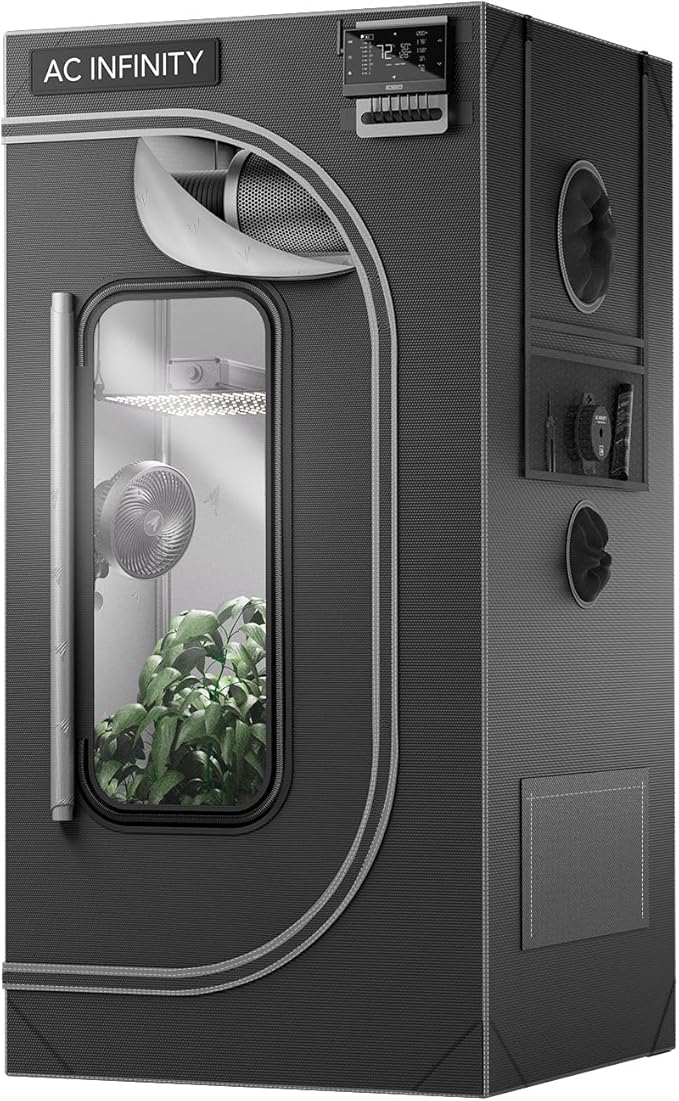 AC Infinity CLOUDLAB 422, Advance Grow Tent 2x2, Thickest 1" Poles, 2000D Mylar Canvas, Lab-Tested Highest Reflectivity, Largest Zipper Window, Controller Mount Plate, 24" x 24" x 48" Indoor Growing by ACInfinity