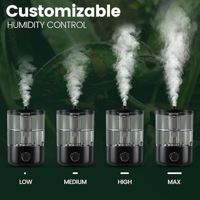 1 Gallon Reptile Humidifier Fogger for Terrariums, Adjustable Fog Volume, Ideal for Bearded Dragons, Lizards, Geckos, Snakes, Tortoises, Amphibians Humidity Increasing - Image 2