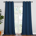 NICETOWN Patio Glass Door Blackout Curtains for Bedroom/Living Room, Privacy Panel Drapes for Dining and Guest Room (Moroccan Blue, 42 inches Wide x 90 inches Long, 1 Pair) by NICETOWN