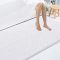 Smiry Luxury Chenille Bathroom Rugs 71x47, Extra Soft and Absorbent Shaggy Bath Mat, Machine Washable, Non-Slip Plush Carpet Runner for Tub, Shower, and Floor, Home Decor Accessories, White by Smiry