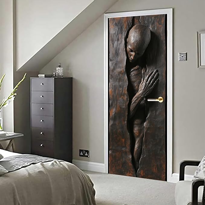 3D Door Stickers, Peel and Stick Vinyl Wallpaper, Self-Adhesive Mural for Home Decor 30.3" W x 78.7" H - Image 6