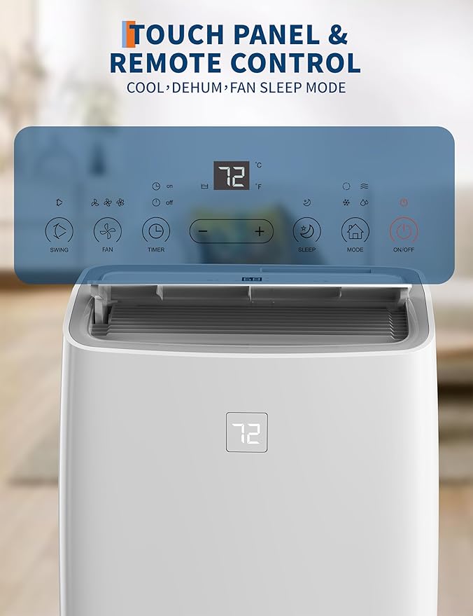 GarveeHome 12,000 BTU Portable Air Conditioner for Rooms up to 600 Sq.Ft, Quiet AC Unit with Remote, 24H Timer, Dehumidifier, Fan, LED Display & Easy Installation Window Kit - Image 5