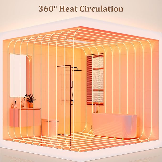 4 in 1 Bathroom Exhaust Fan with Light and Heater, 1900W Bathroom Heater Fan Light Combo, 180 CFM 1.0 Sone Ceiling Fan Remote Control Heater, Ventilation for Home, Bath, Hotel (Style 1) - Image 4